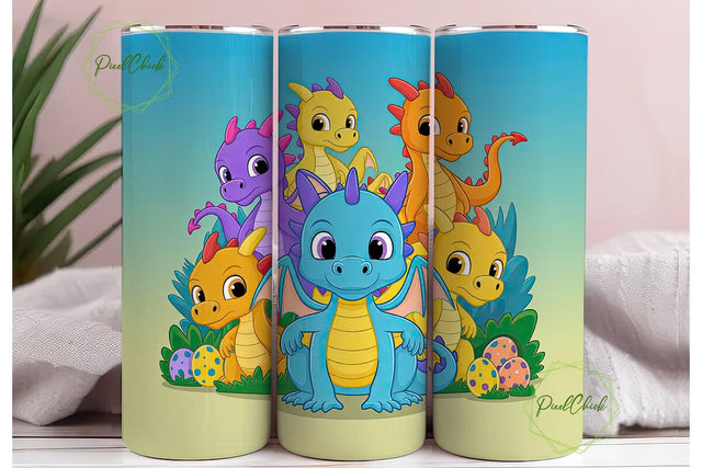 Baby Dragons Tumbler Wrap Sublimation PixelChick 