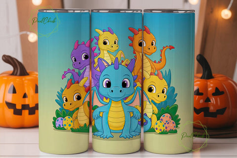 Baby Dragons Tumbler Wrap Sublimation PixelChick 