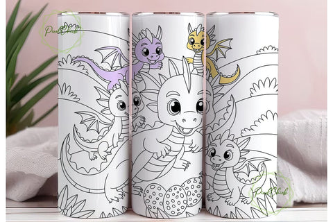 Baby Dragons Tumbler Wrap Sublimation PixelChick 