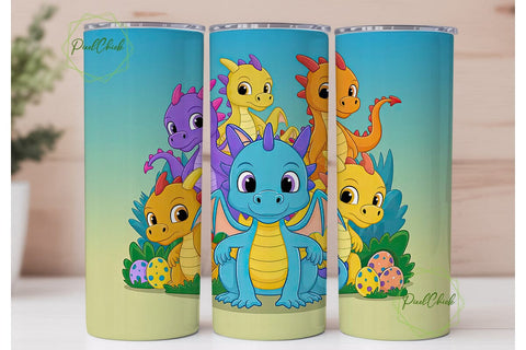 Baby Dragons Tumbler Wrap Sublimation PixelChick 