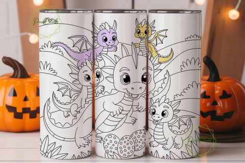 Baby Dragons Tumbler Wrap Sublimation PixelChick 