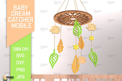 Baby Dream Catcher Mobile Laser Cut. Mandala SVG SVG Evgenyia Guschina 