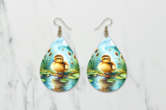 Baby Duck teardrop earring sublimation design Sublimation BijouBay 