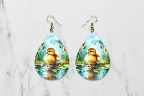 Baby Duck teardrop earring sublimation design Sublimation BijouBay 