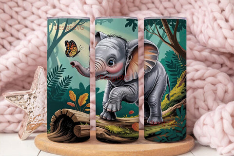 Baby Elephant 20oz Tumbler Wrap Sublimation DesignSVG 
