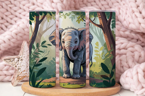 Baby Elephant 20oz Tumbler Wrap Sublimation DesignSVG 