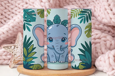 Baby Elephant Jungle 20oz Tumbler Wrap Sublimation DesignSVG 