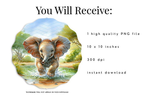 Baby Elephant wind spinner sublimation design Sublimation BijouBay 