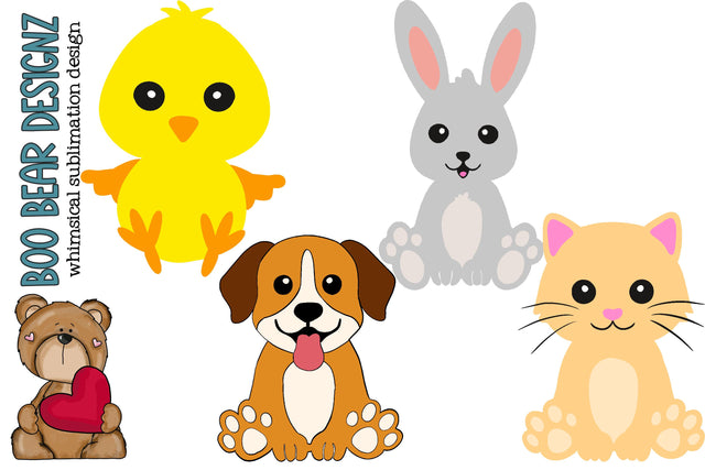 Baby Farm Animal Clipart Sublimation Boo Bear Designz 