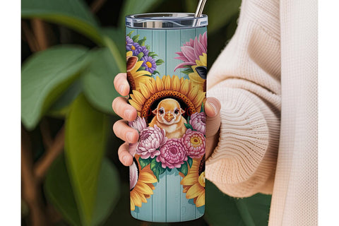 Baby Farm Animals Tumbler Wrap Sublimation DesignSVG 