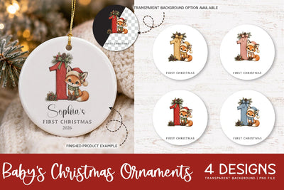 Baby First Christmas Ornament | Christmas Ornament PNG Sublimation Petunia Digital Design 