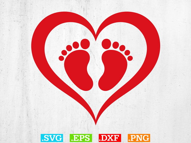 Baby Foot Svg, Baby Feet with Hearts svg SVG Creativeart88 