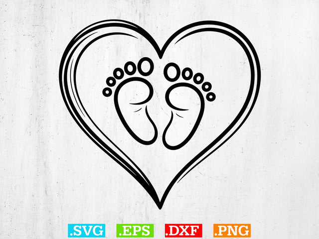 Baby Foot Svg, Baby Feet with Hearts svg SVG Creativeart88 