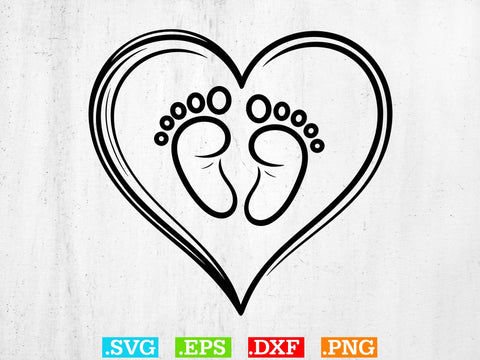 Baby Foot Svg, Baby Feet with Hearts svg SVG Creativeart88 
