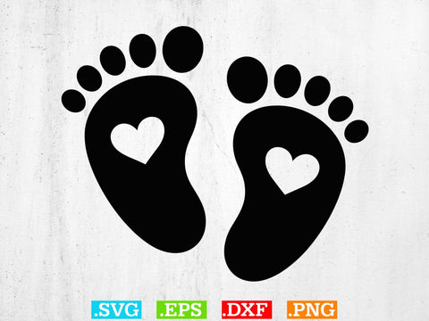 Baby Foot Svg, Baby Feet with Hearts svg SVG Creativeart88 