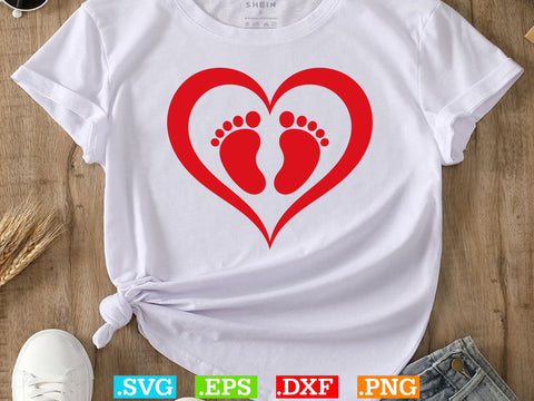 Baby Foot Svg, Baby Feet with Hearts svg SVG Creativeart88 