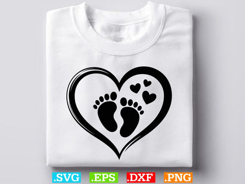 Baby Foot Svg, Baby Feet with Hearts svg SVG Creativeart88 