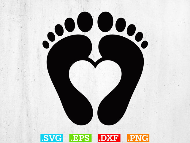 Baby Foot Svg, Baby Feet with Hearts svg SVG Creativeart88 