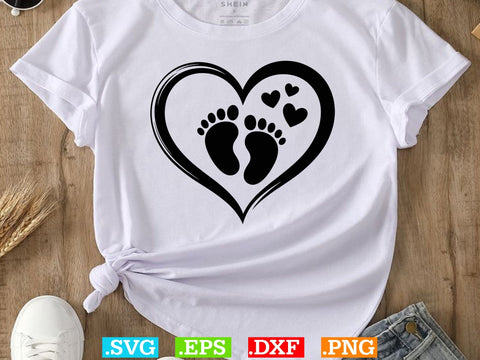 Baby Foot Svg, Baby Feet with Hearts svg SVG Creativeart88 