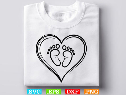 Baby Foot Svg, Baby Feet with Hearts svg SVG Creativeart88 
