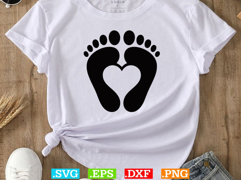 Baby Foot Svg, Baby Feet with Hearts svg SVG Creativeart88 