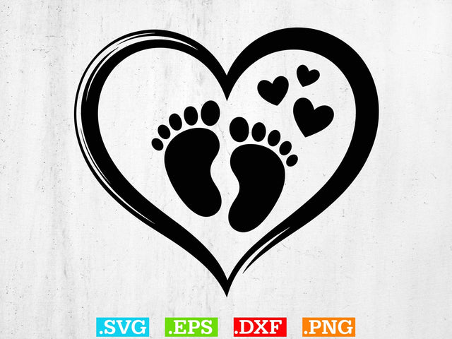 Baby Foot Svg, Baby Feet with Hearts svg SVG Creativeart88 