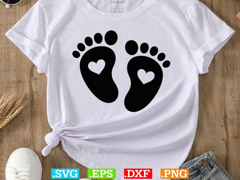 Baby Foot Svg, Baby Feet with Hearts svg SVG Creativeart88 