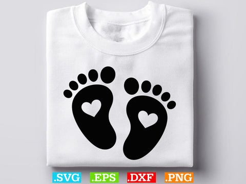 Baby Foot Svg, Baby Feet with Hearts svg SVG Creativeart88 