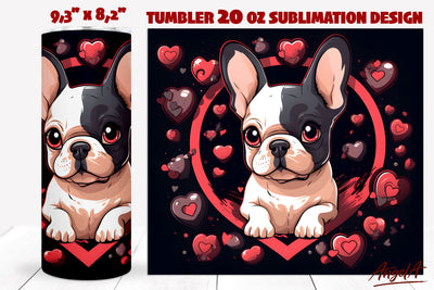 Baby french bulldog png / Dog tumbler sublimation, hearts Sublimation Angelina Semenova 