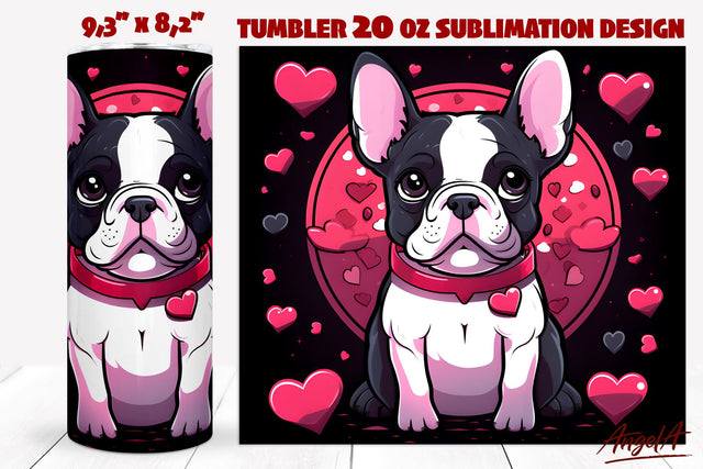 Baby french bulldog png / Dog tumbler sublimation, hearts Sublimation Angelina Semenova 