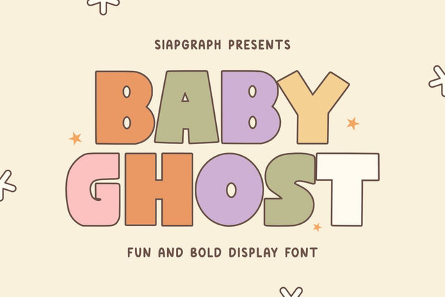 Baby Ghost - Fun and Bold Display Font Font Masyafi Studio 