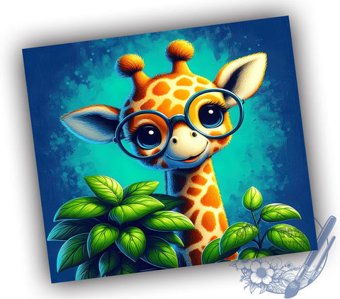 Baby Giraffe 20oz Skinny Tumbler, Cute Giraffe Tumbler Png, Straight & Tapered Tumbler Wrap, Instant Digital Download Sublimation ToriDesigns 