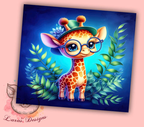 Baby Giraffe 20oz Tumbler Png, Straight & Tapered Tumbler Png, Giraffe Design Sublimation Tumbler Png, Digital Download PNG Sublimation Lara' s Designs 