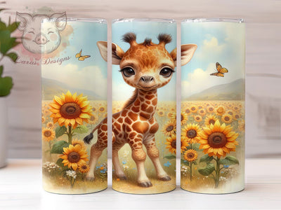 Baby Giraffe 20oz Tumbler Png, Straight & Tapered Tumbler Png, Giraffe Design Sublimation Tumbler Png, Digital Download PNG Sublimation Lara' s Designs 