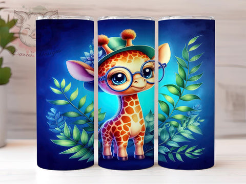 Baby Giraffe 20oz Tumbler Png, Straight & Tapered Tumbler Png, Giraffe Design Sublimation Tumbler Png, Digital Download PNG Sublimation Lara' s Designs 