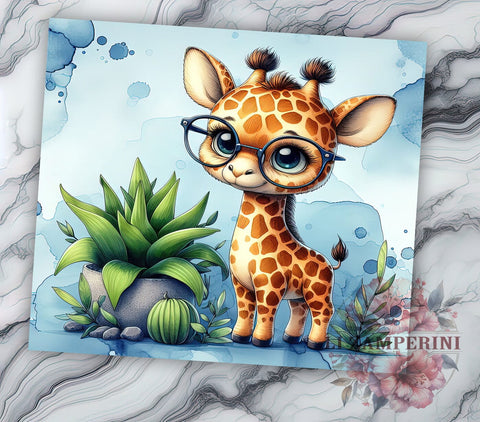 Baby Giraffe 20oz Tumbler Wrap PNG, Cute Giraffe Tumbler PNG Sublimation, Straight & Tapered Tumbler Wrap, Instant Digital Download Sublimation Li Zamperini 