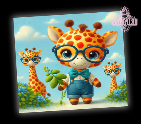 Baby Giraffe 20oz Tumbler Wrap Sublimation Design, Straight Tapered Tumbler Wrap, Cute Giraffe Tumbler Png, Instant Digital Download Sublimation SvggirlplusArt 