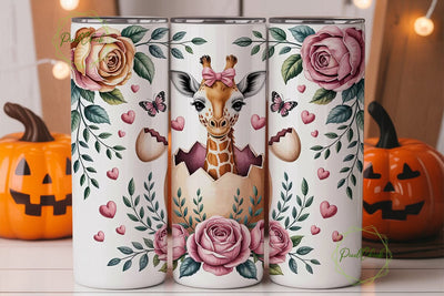 Baby Giraffe Easter Tumbler Wrap Sublimation PixelChick 