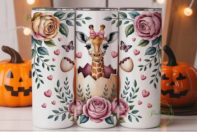 Baby Giraffe Easter Tumbler Wrap Sublimation PixelChick 