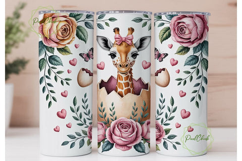 Baby Giraffe Easter Tumbler Wrap Sublimation PixelChick 