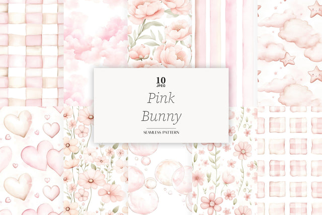 Baby Girl Digital Paper | Pink Nursery Birthday Patterns Digital Pattern GlamArtZhanna 