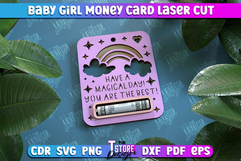 Baby Girl Money Card Bundle | Greeting Cards | Money Holder | CNC File SVG The T Store Design 