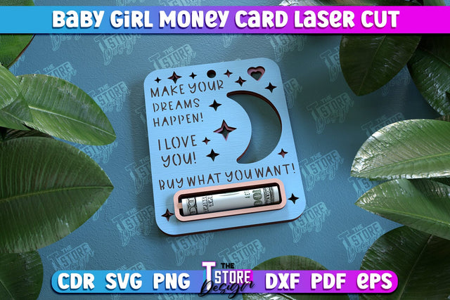Baby Girl Money Card | Greeting Cards | Money Holder | CNC File SVG The T Store Design 