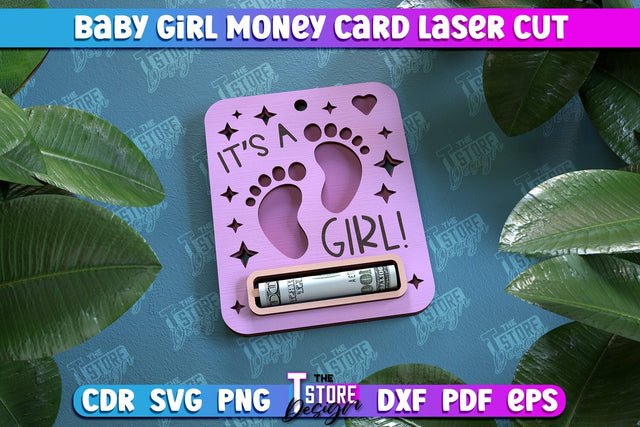 Baby Girl Money Card | Greeting Cards | Money Holder | CNC File SVG The T Store Design 