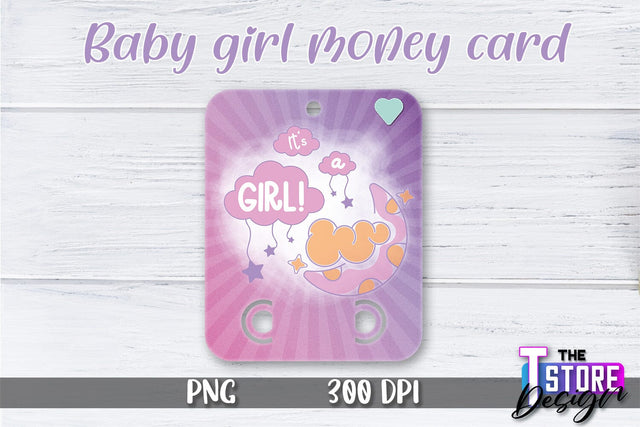 Baby Girl Money Card PNG Design | Girl Money Holder | Baby PNG Sublimation The T Store Design 