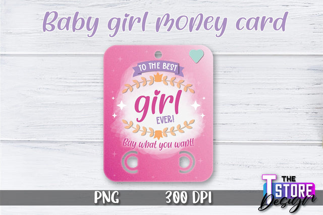 Baby Girl Money Card PNG Design | Girl Money Holder | Baby PNG Sublimation The T Store Design 