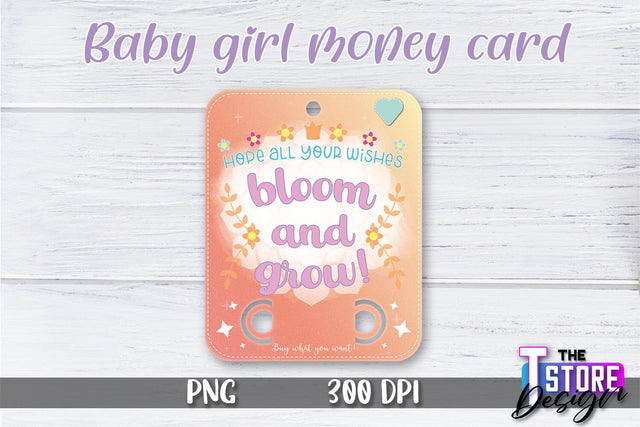 Baby Girl Money Card PNG Design | Girl Money Holder | Baby PNG Sublimation The T Store Design 