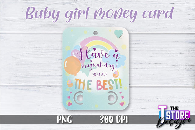 Baby Girl Money Card PNG Design | Girl Money Holder | Baby PNG Sublimation The T Store Design 