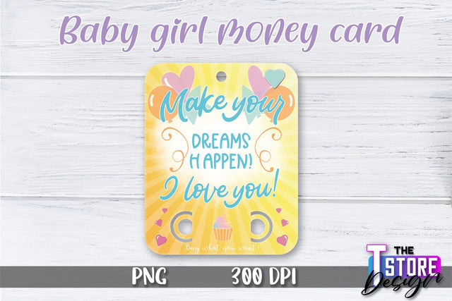 Baby Girl Money Card PNG Design | Girl Money Holder | Baby PNG Sublimation The T Store Design 
