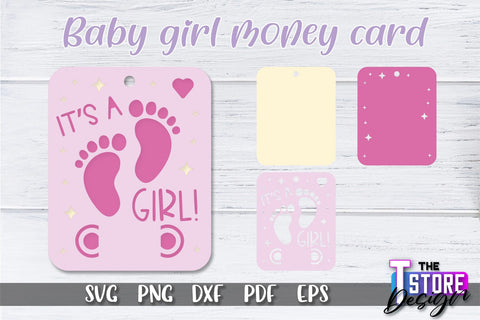 Baby Girl Money Card SVG | Baby Girl Money Holder | Happy Birthday Design SVG The T Store Design 